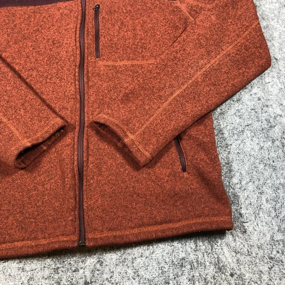 The North Face Mens M Brick Red Fleece Jacket Colorblock Full Zip Hiking‎